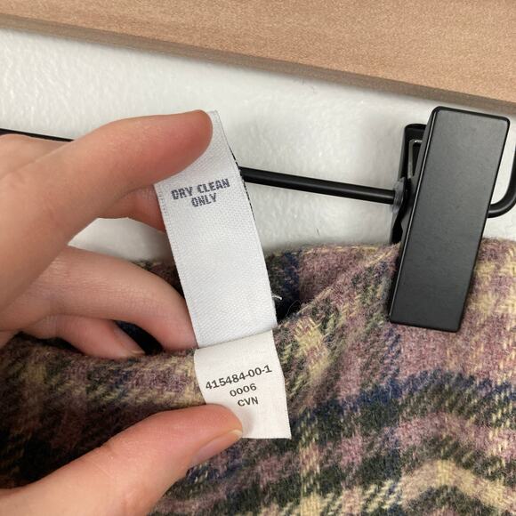 Vintage Womens 6 Wool Blend Pink Plaid Mini Skirt Preppy Soft Girl Academia FLAW - Picture 5 of 8